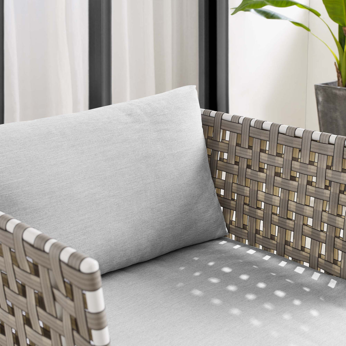 Harmony Sunbrella® Basket Weave Outdoor Patio Aluminum Armchair by Modway, photo 15 of 16