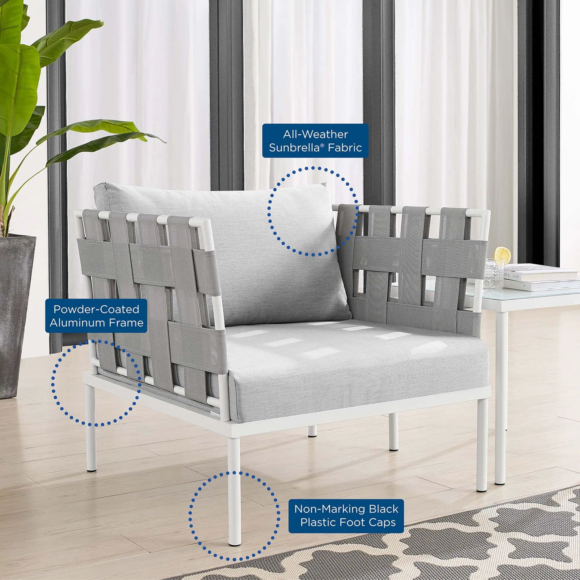 Harmony Sunbrella Outdoor Patio Aluminum Armchair by Modway by HouseOfZazla