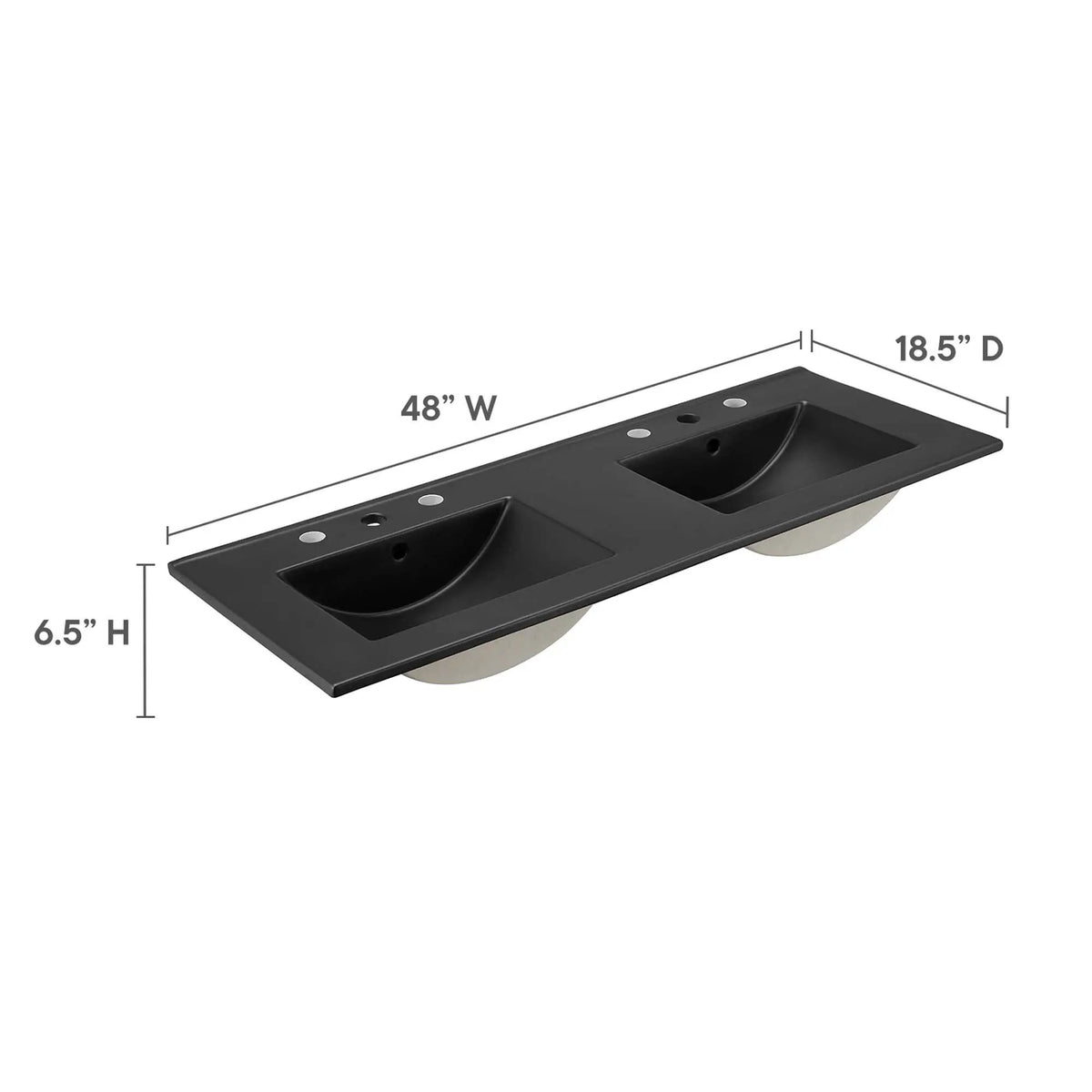 Cayman 48" Double Basin Bathroom Sink by Modway, photo 3 of 5