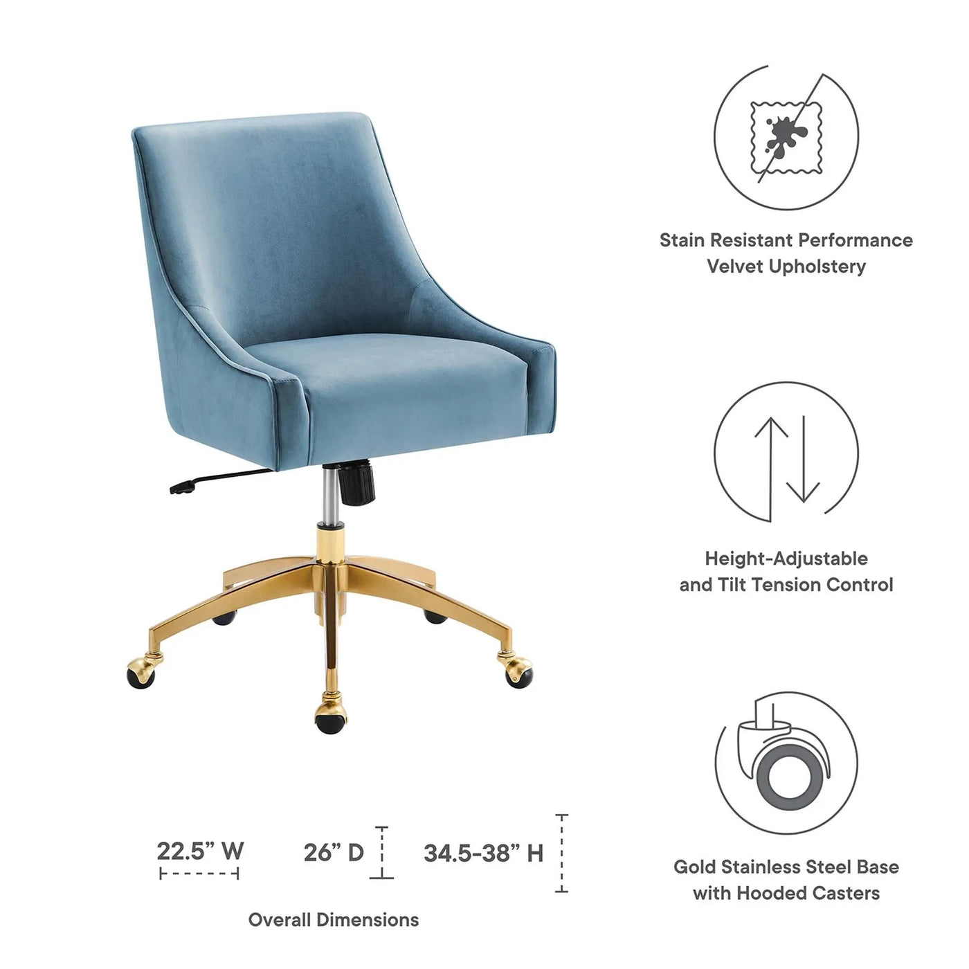 Discern Performance Velvet Office Chair by Modway by HouseOfZazla