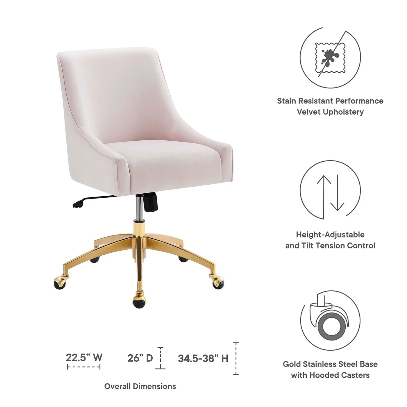 Discern Performance Velvet Office Chair by Modway by HouseOfZazla