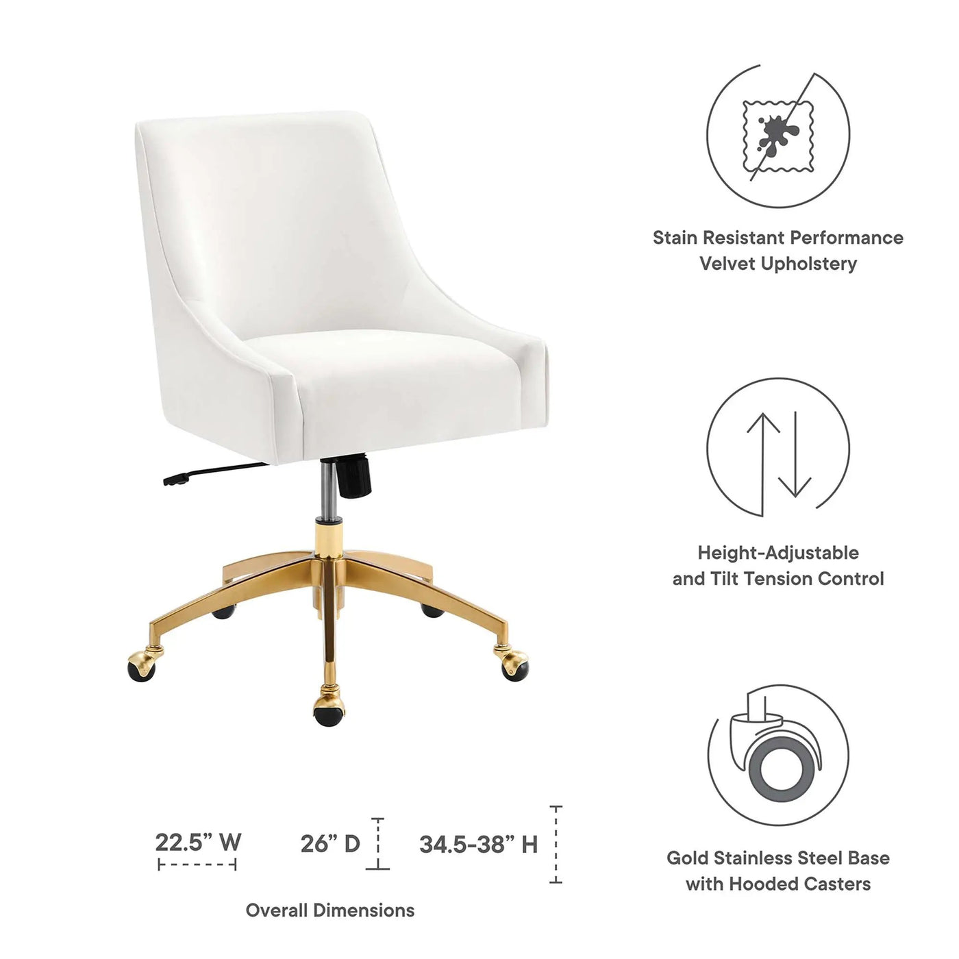 Discern Performance Velvet Office Chair by Modway by HouseOfZazla