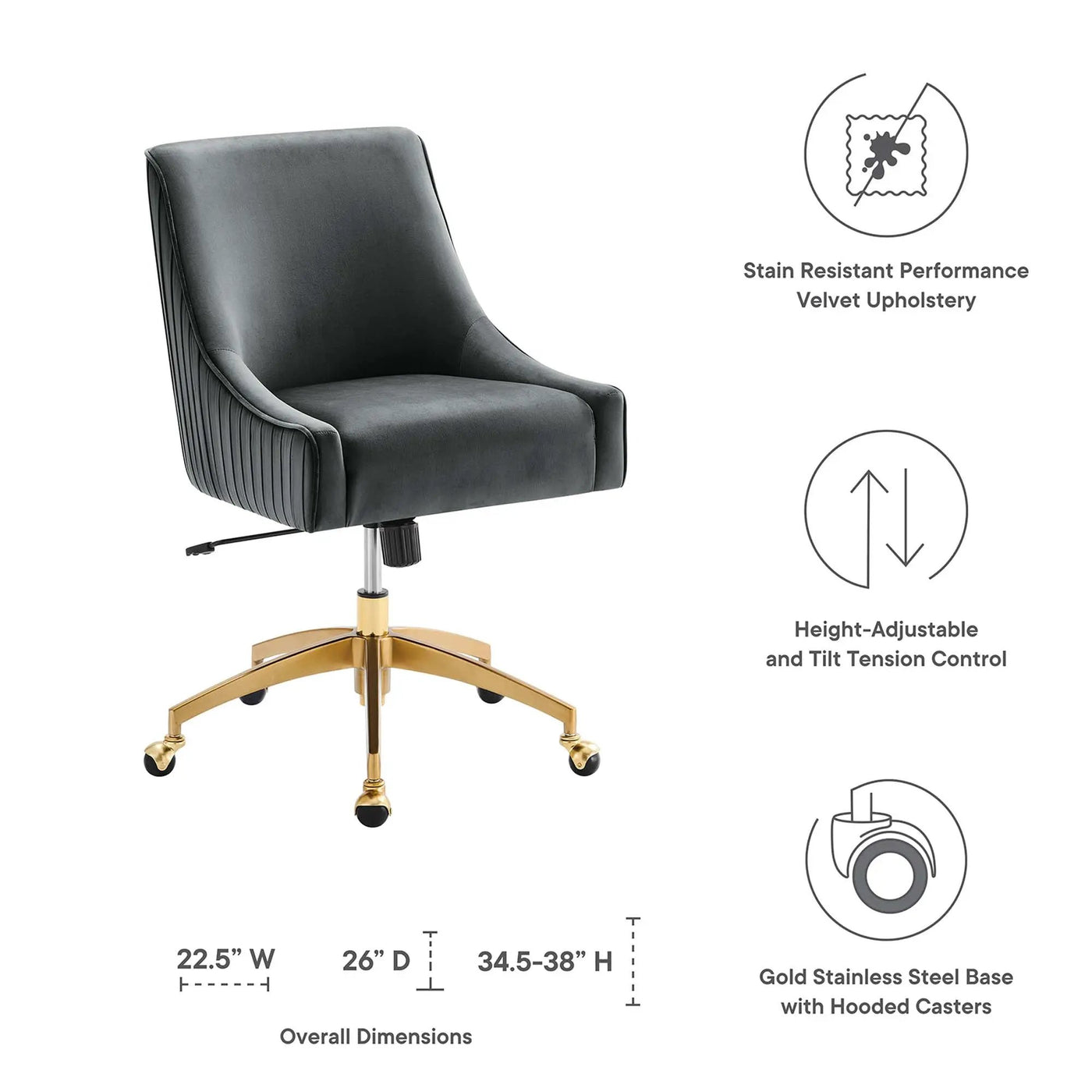 Discern Performance Velvet Office Chair by Modway by HouseOfZazla