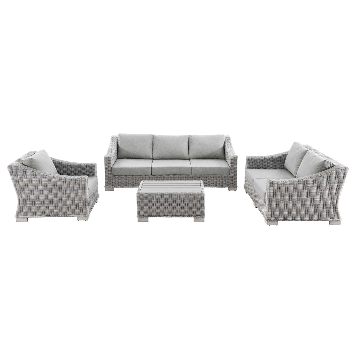 Conway 4-Piece Outdoor Patio Wicker Rattan Furniture Set by Modway