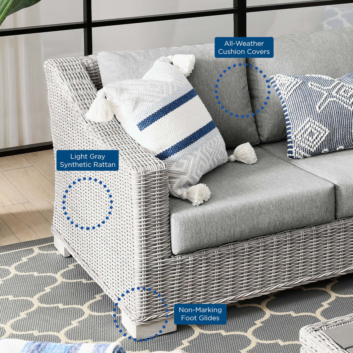 Conway 4-Piece Outdoor Patio Wicker Rattan Furniture Set by Modway, photo 16 of 41
