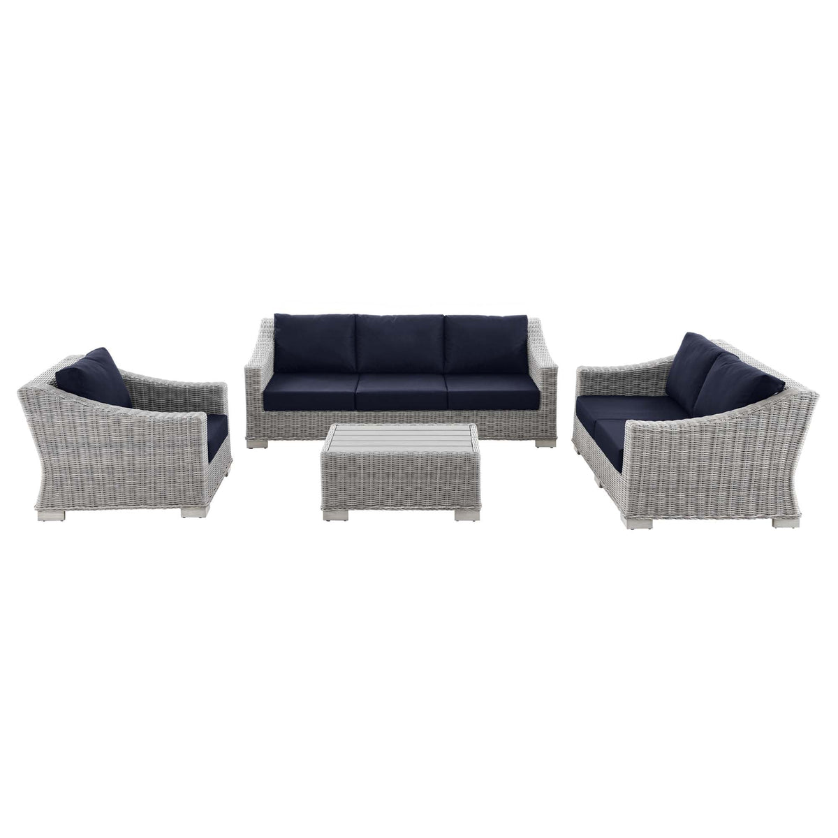 Conway 4-Piece Outdoor Patio Wicker Rattan Furniture Set by Modway, photo 18 of 41