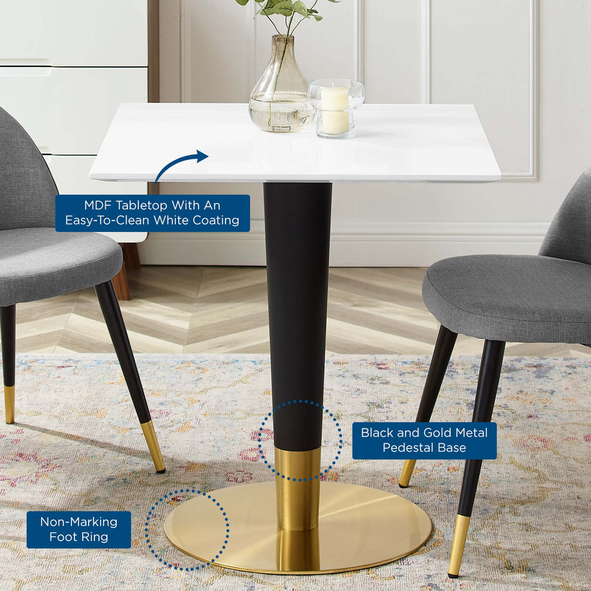 Zinque Square Dining Table by Modway, photo 10 of 15