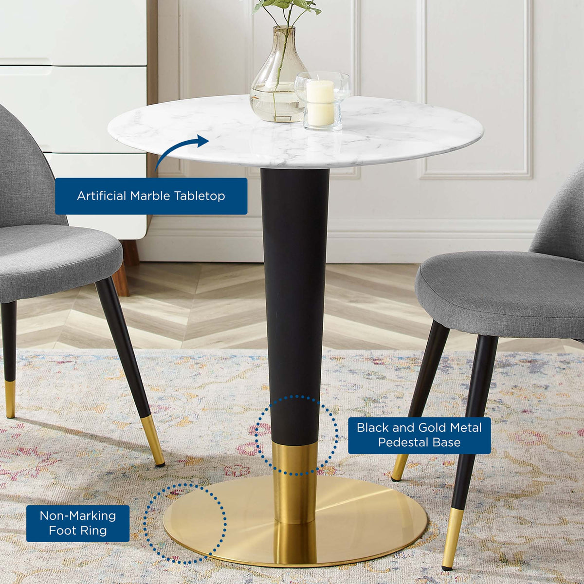 Zinque Artificial Marble Dining Table by Modway, photo 5 of 20