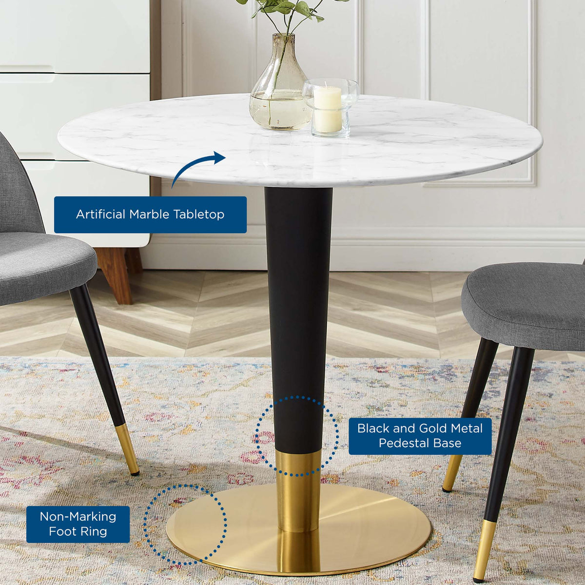 Zinque Artificial Marble Dining Table by Modway, photo 15 of 20
