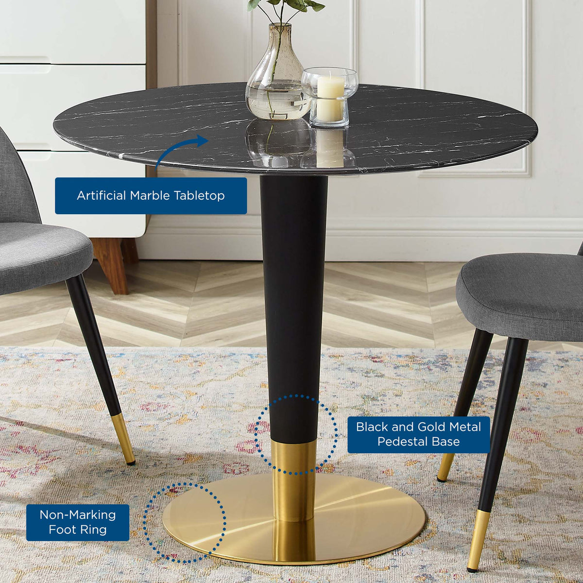 Zinque Artificial Marble Dining Table by Modway, photo 20 of 20