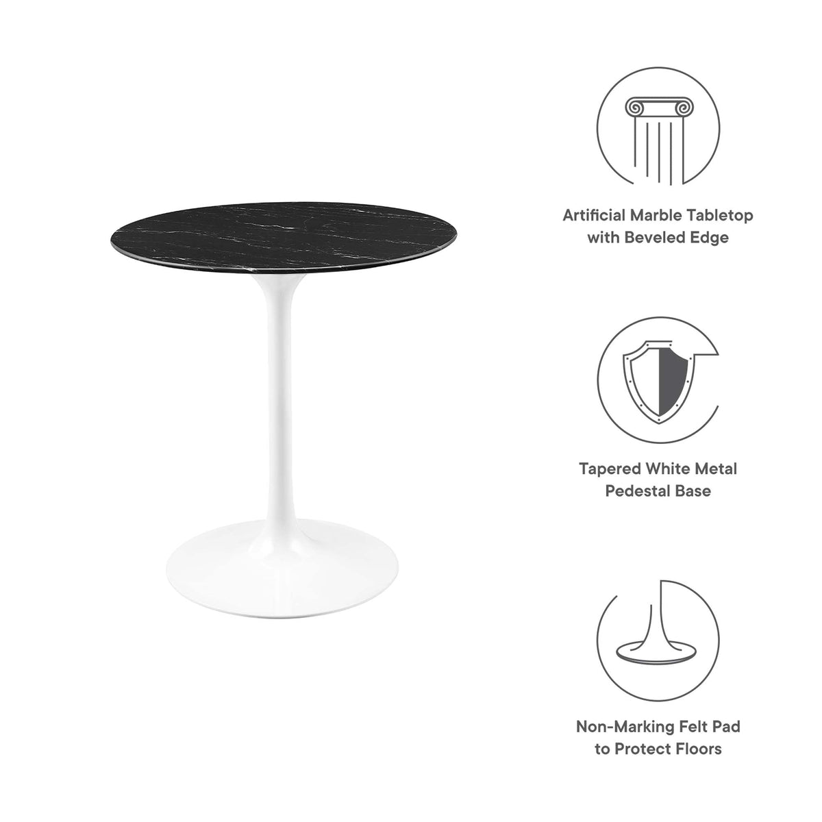 Lippa Round Faux Marble Dining Table by Modway, photo 30 of 62