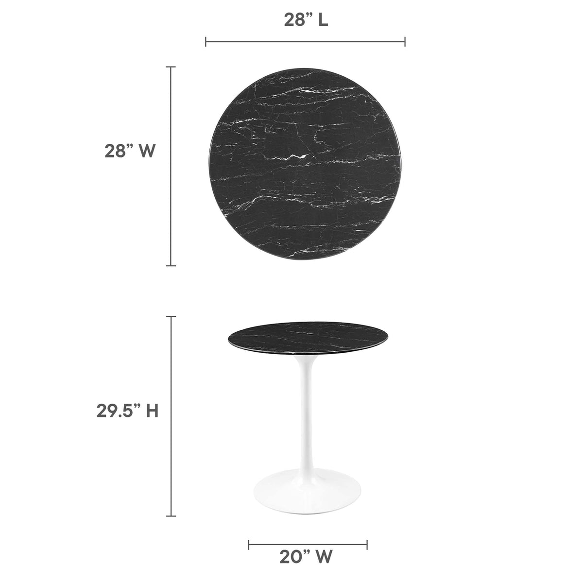 Lippa Round Faux Marble Dining Table by Modway, photo 31 of 62