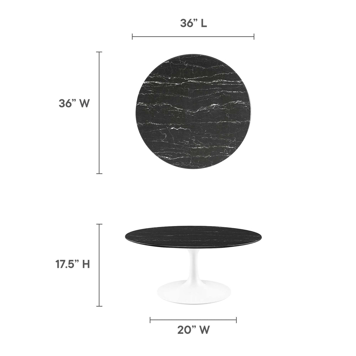 Lippa Round Faux Marble Coffee Table by Modway, photo 3 of 14