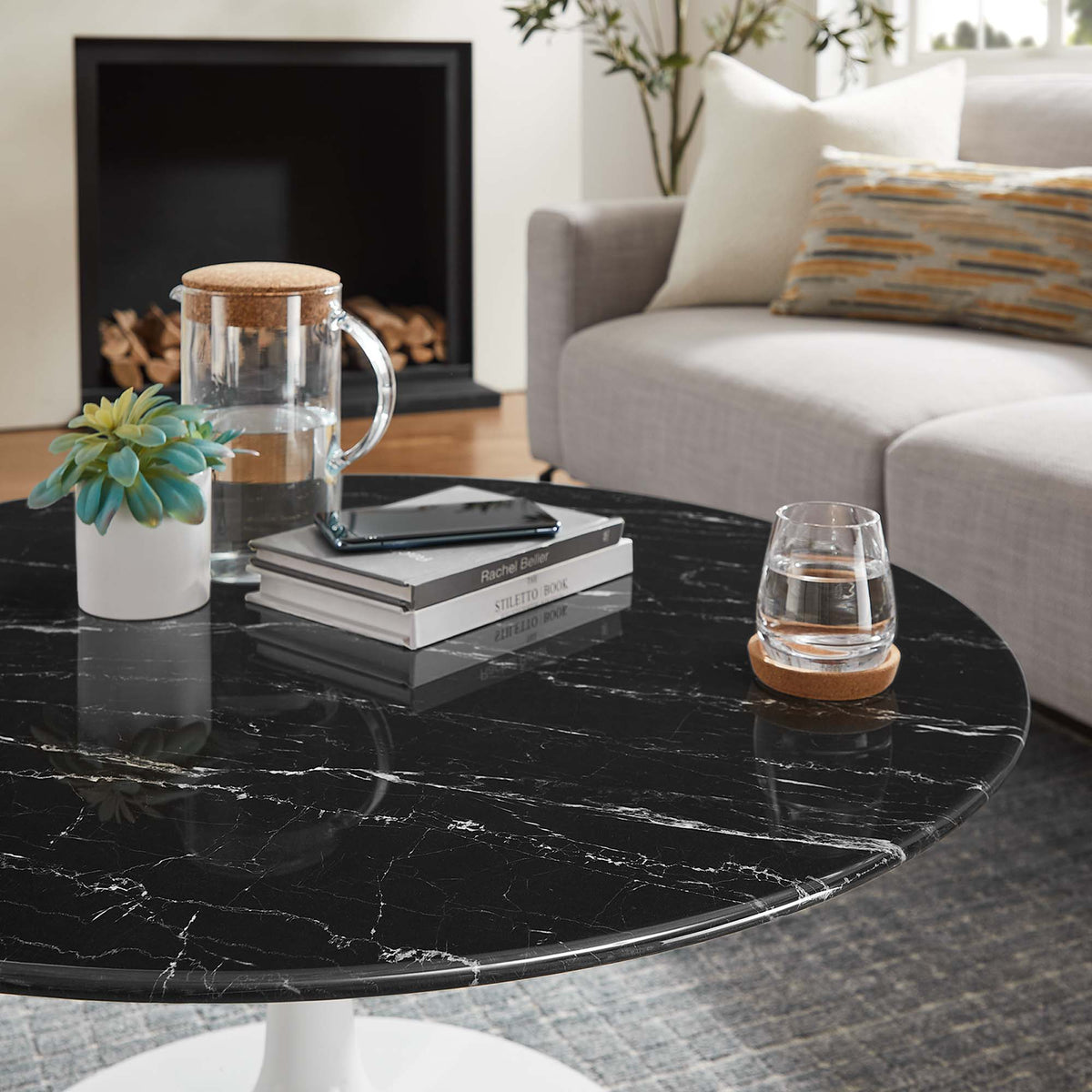 Lippa Round Faux Marble Coffee Table by Modway, photo 7 of 14