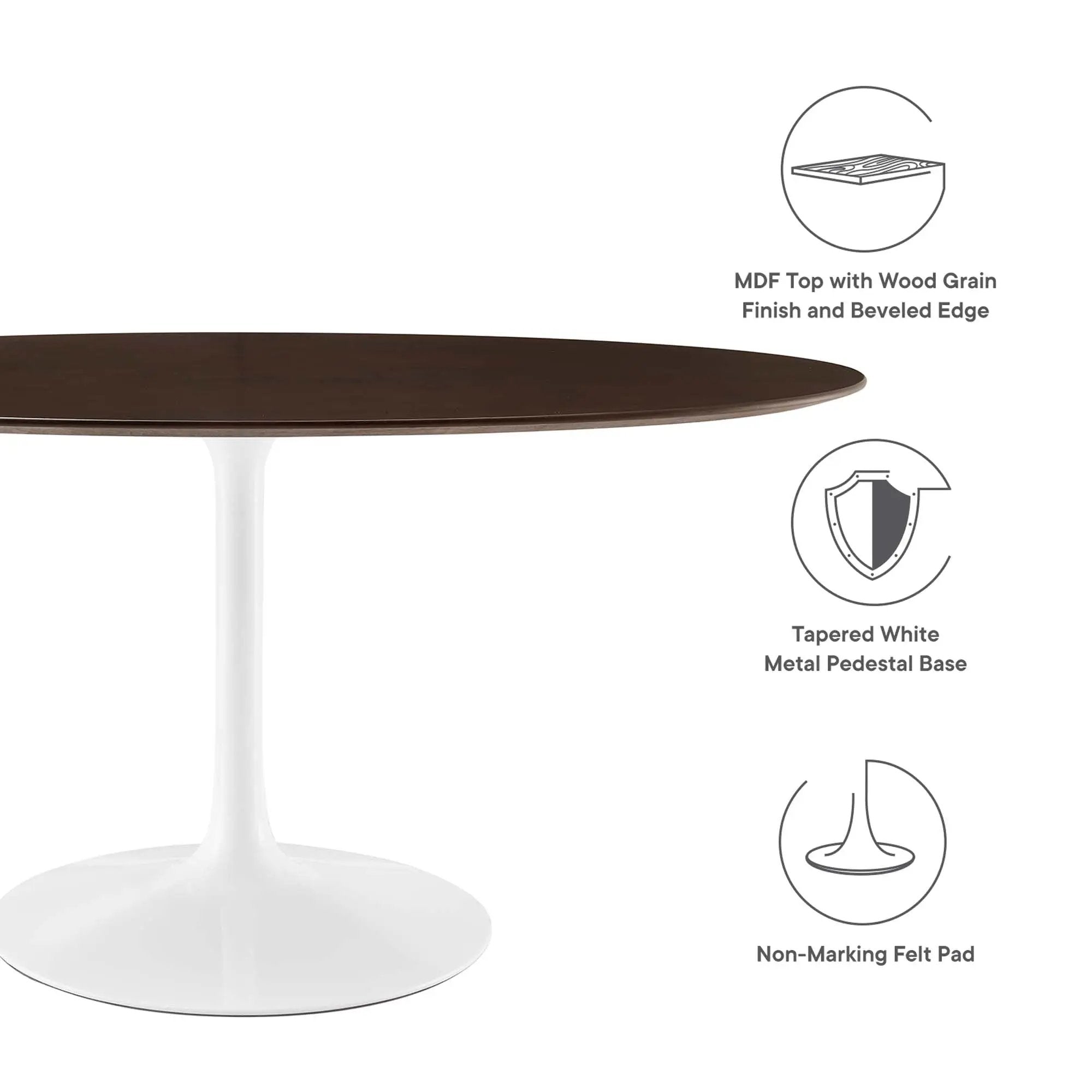 Lippa 60" Oval Cherry Walnut Wood Dining Table by Modway by HouseOfZazla