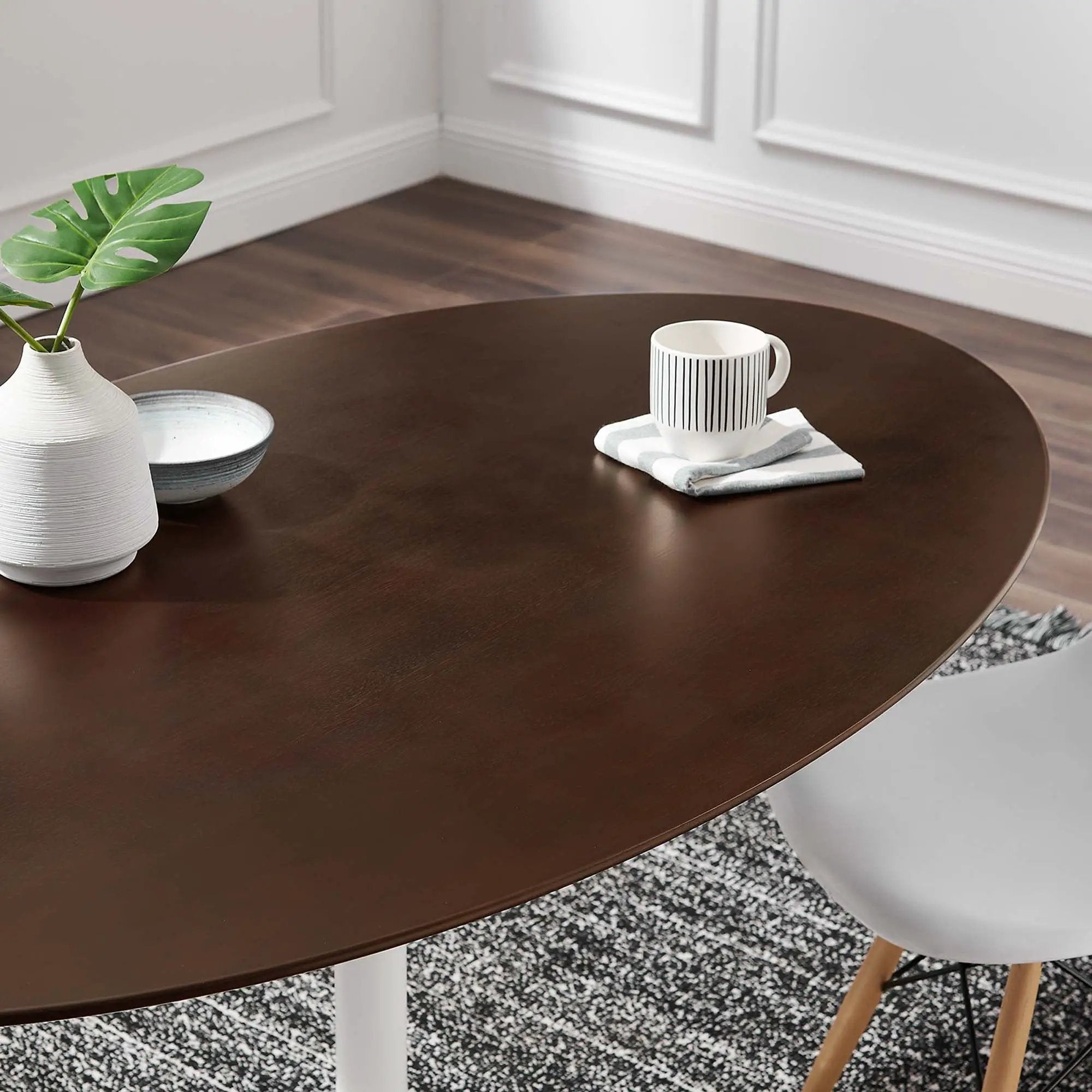 Lippa 60" Oval Cherry Walnut Wood Dining Table by Modway by HouseOfZazla