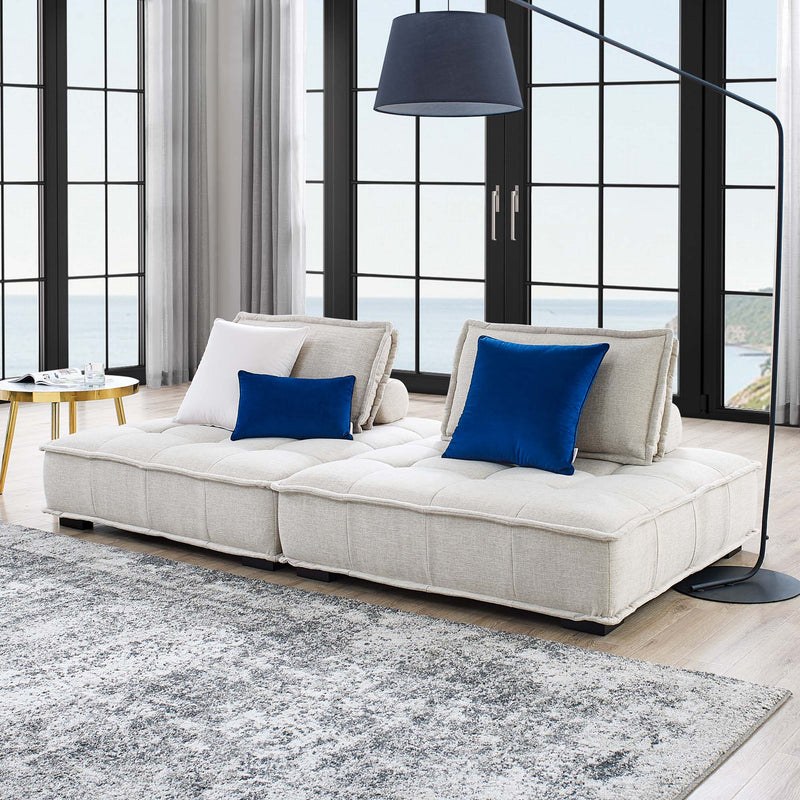 Saunter 2-Piece Tufted Fabric Fabric Loveseat by Modway, photo 4 of 6