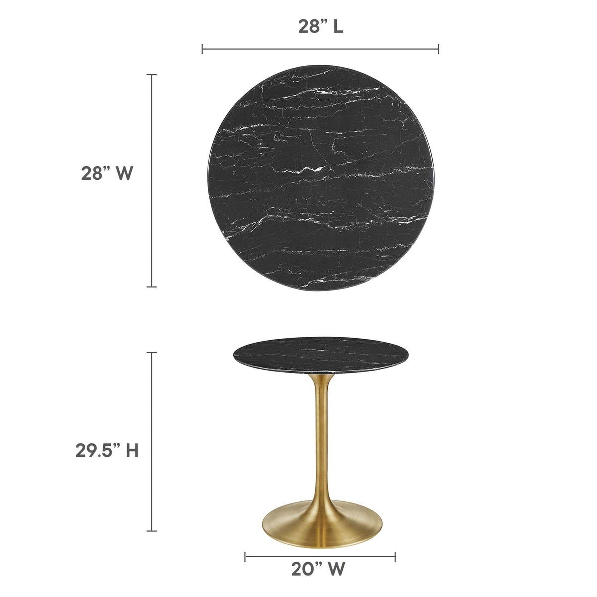 Lippa Round Faux Marble Dining Table by Modway, photo 38 of 62