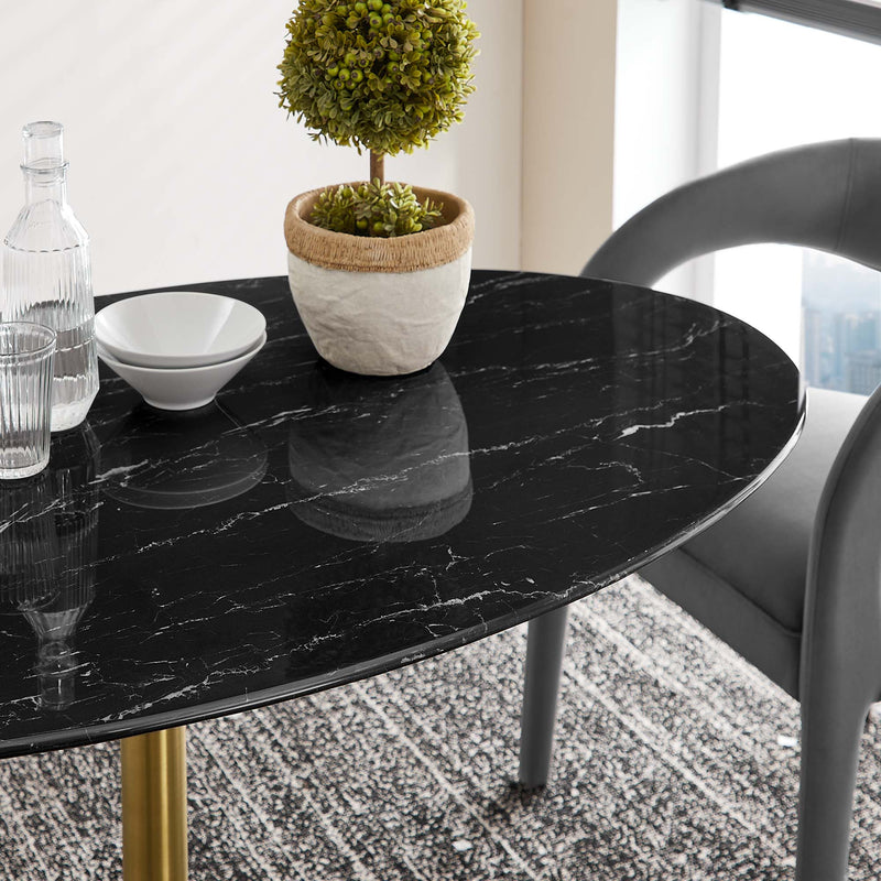 Lippa 54" Oval Faux Marble Dining Table by Modway - EEI-5242, photo 7 of 7