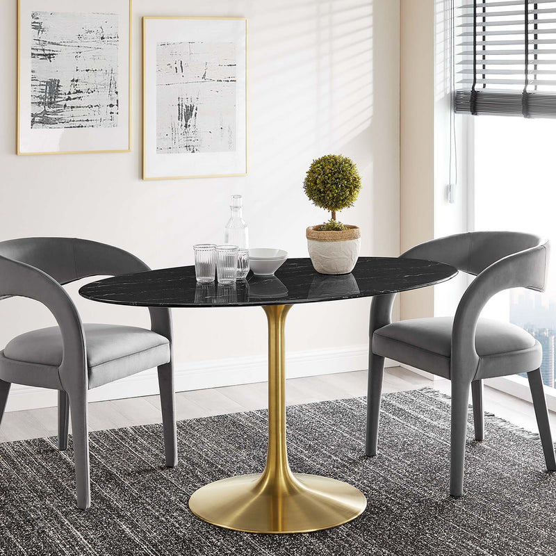 Lippa 54" Oval Faux Marble Dining Table by Modway - EEI-5242, photo 6 of 7