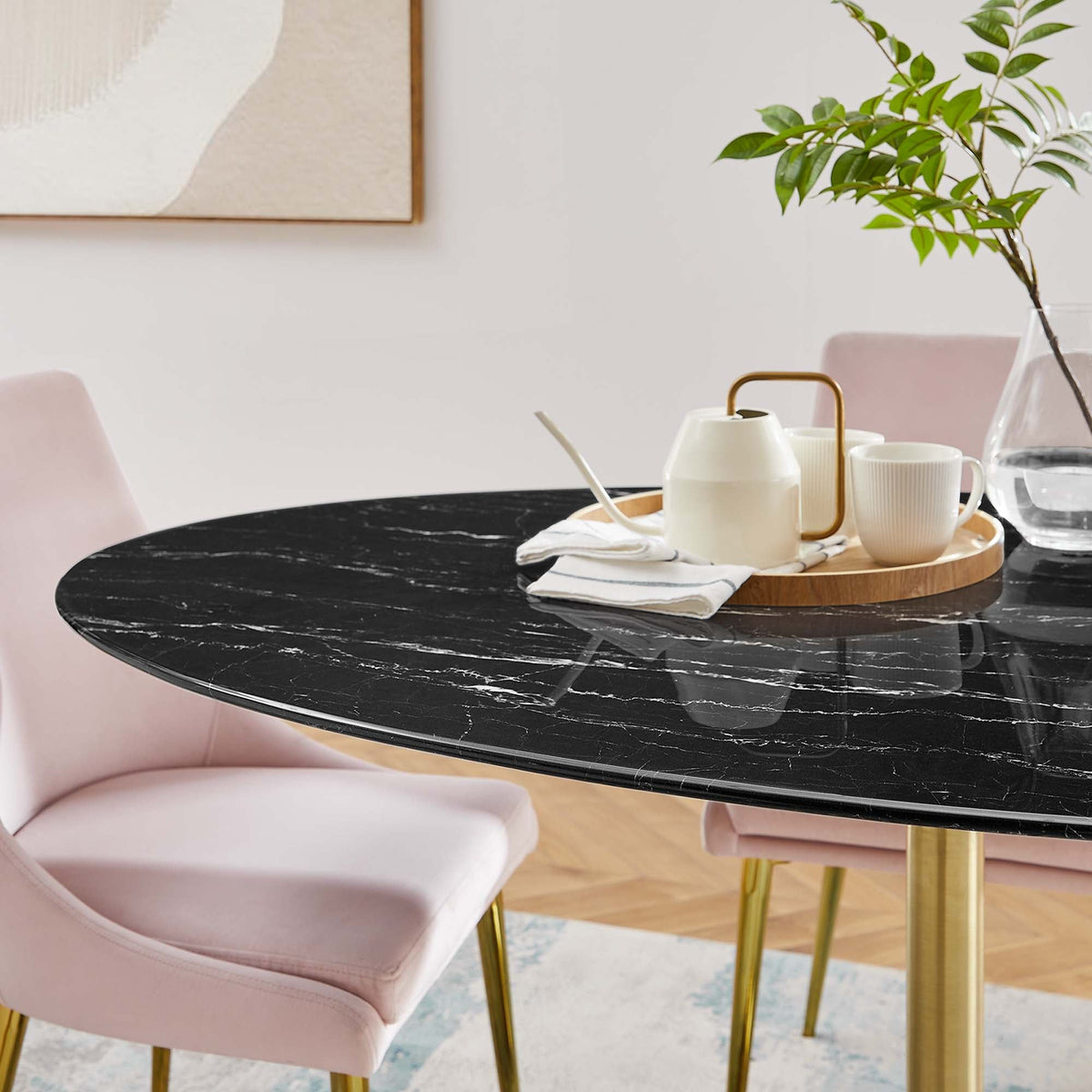 Lippa 60" Oval Faux Marble Dining Table by Modway - EEI-5243, photo 7 of 7