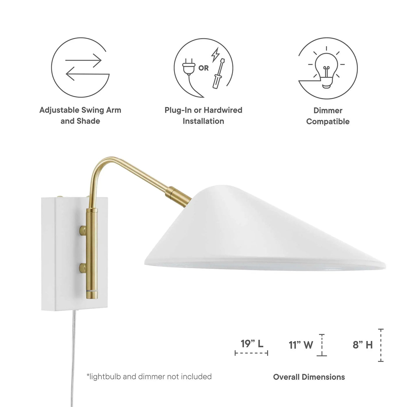 Journey 7" Swing Arm Wall Sconce by Modway by HouseOfZazla
