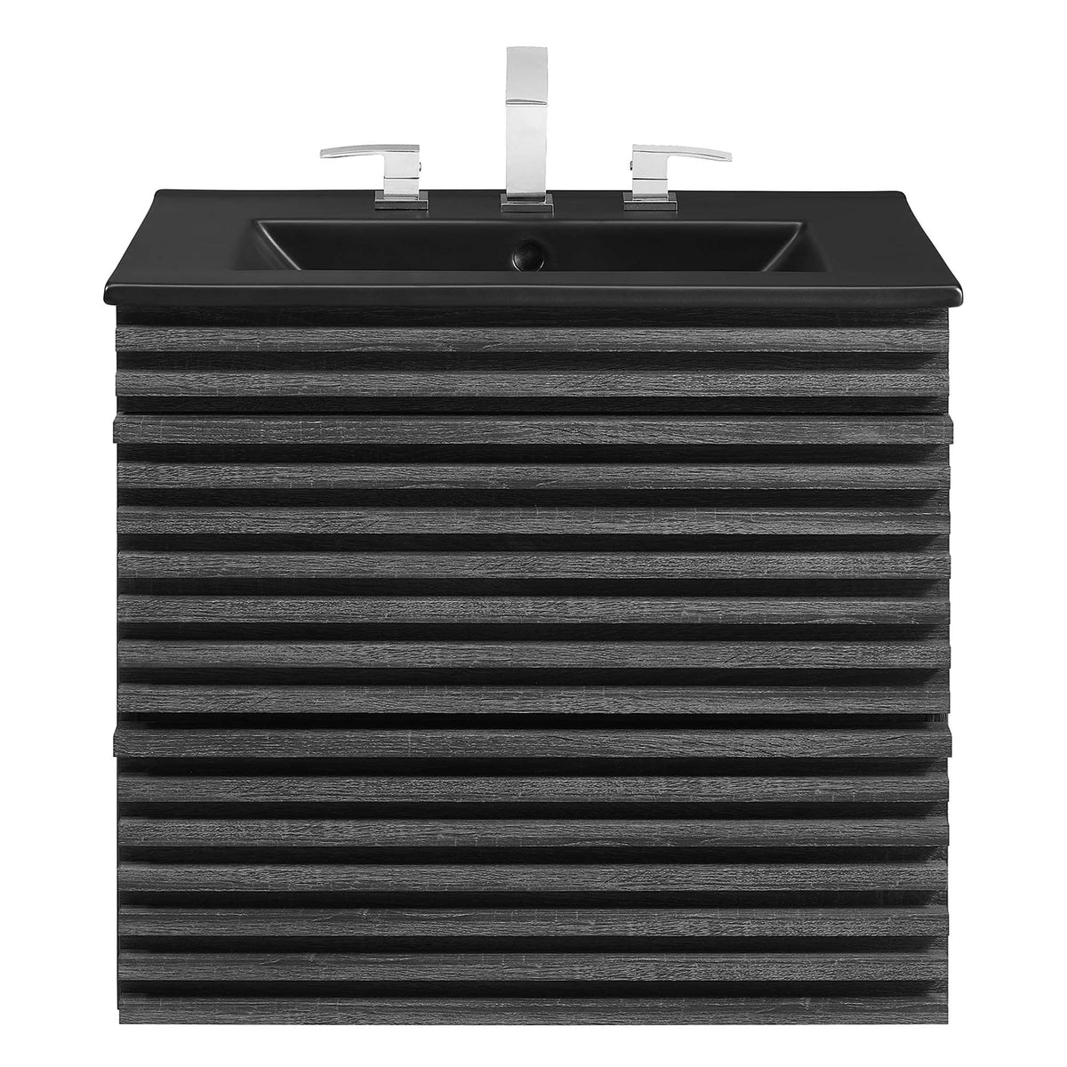 Render 24" Wall-Mount Bathroom Vanity by Modway - Charcoal Black / Oak Black / Walnut Black, photo 5 of 28