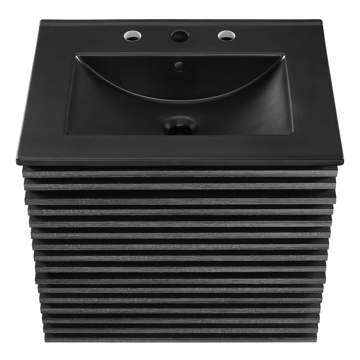 Render 24" Wall-Mount Bathroom Vanity by Modway - Charcoal Black / Oak Black / Walnut Black, photo 6 of 28