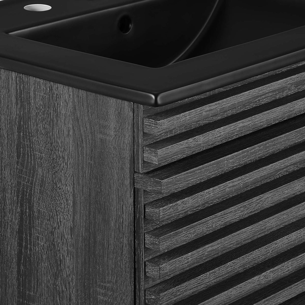 Render 24" Wall-Mount Bathroom Vanity by Modway - Charcoal Black / Oak Black / Walnut Black, photo 7 of 28