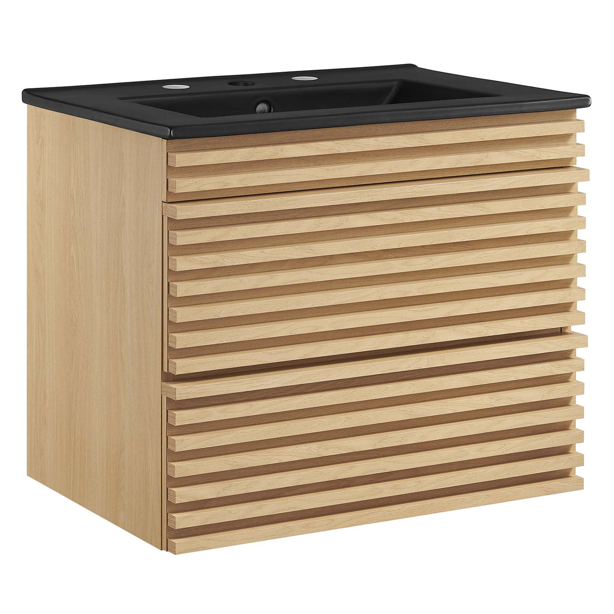 Render 24" Wall-Mount Bathroom Vanity by Modway - Charcoal Black / Oak Black / Walnut Black, photo 10 of 28