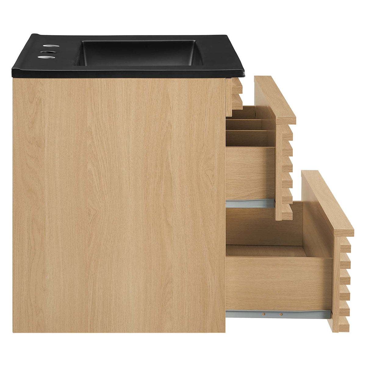 Render 24" Wall-Mount Bathroom Vanity by Modway - Charcoal Black / Oak Black / Walnut Black, photo 13 of 28