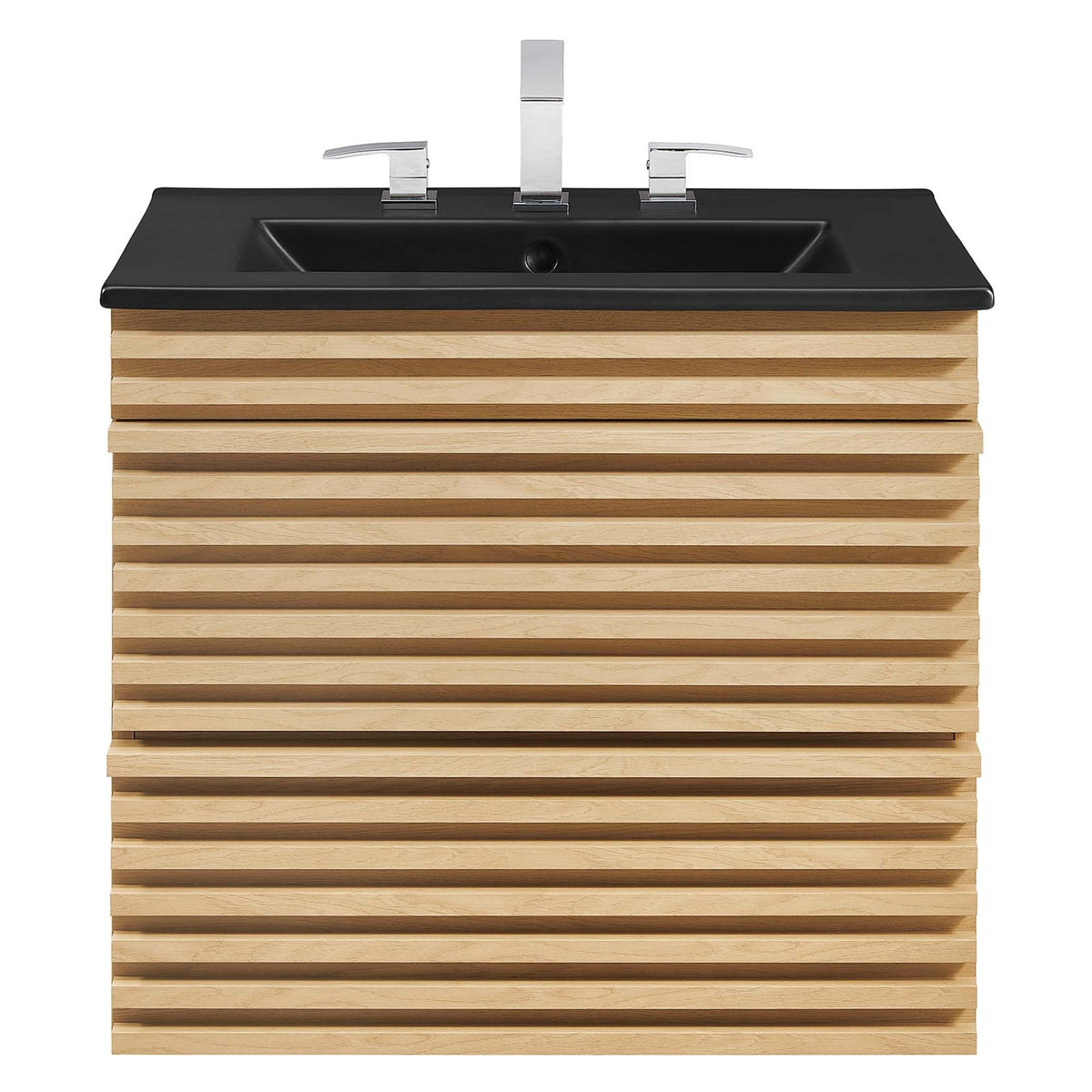 Render 24" Wall-Mount Bathroom Vanity by Modway - Charcoal Black / Oak Black / Walnut Black, photo 14 of 28