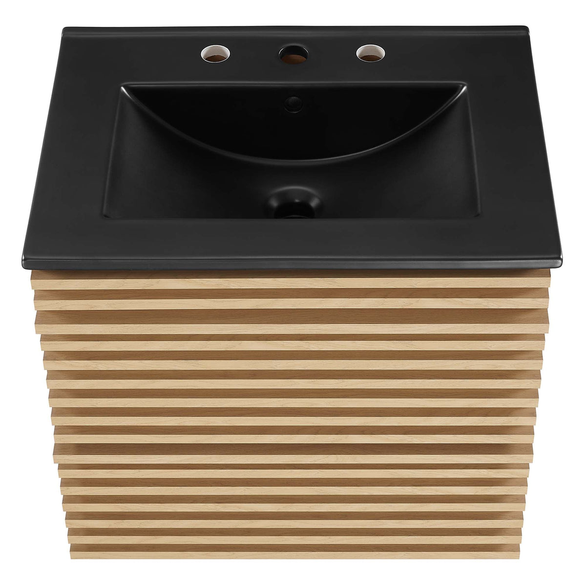 Render 24" Wall-Mount Bathroom Vanity by Modway - Charcoal Black / Oak Black / Walnut Black, photo 15 of 28