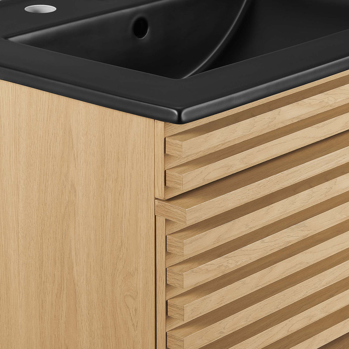 Render 24" Wall-Mount Bathroom Vanity by Modway - Charcoal Black / Oak Black / Walnut Black, photo 16 of 28