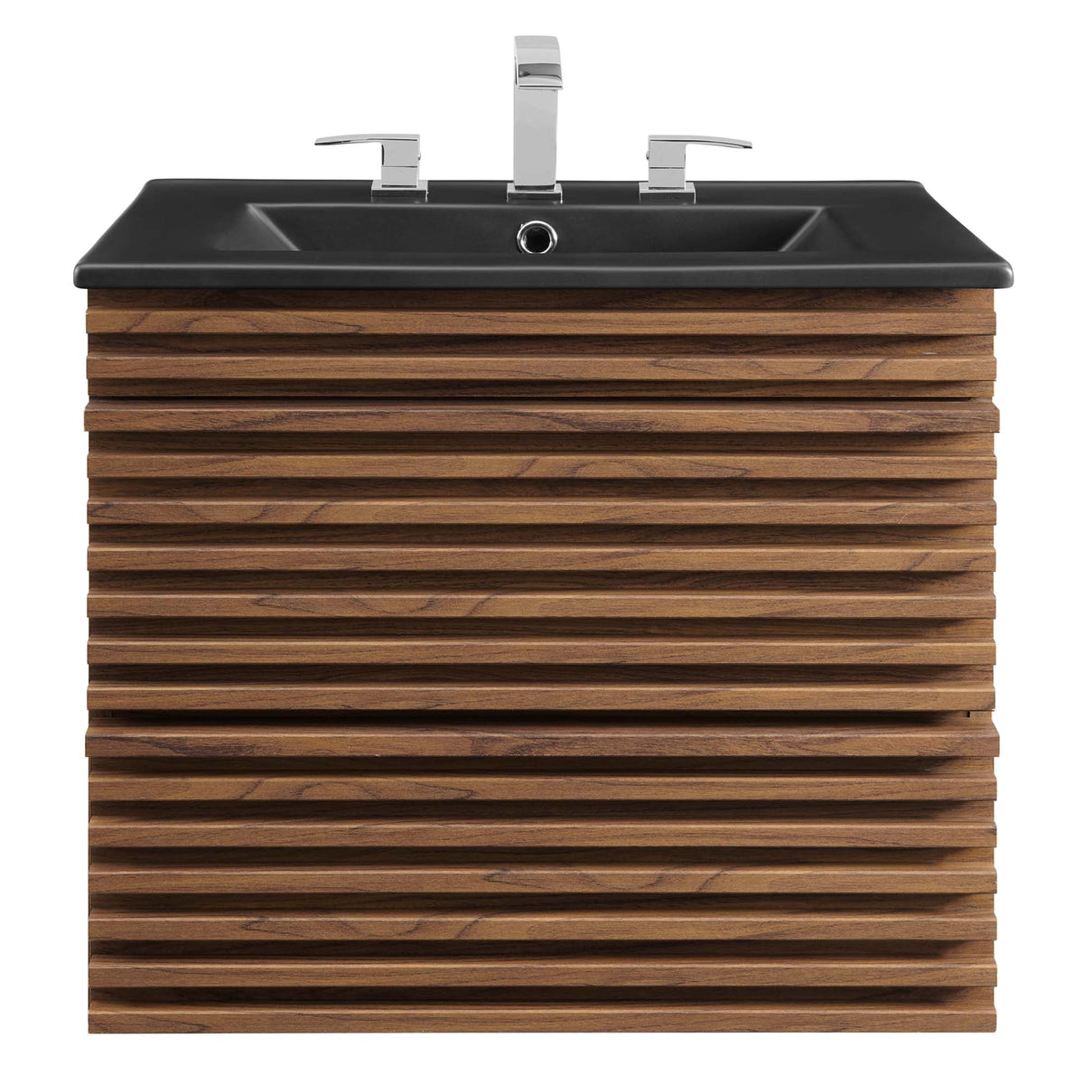Render 24" Wall-Mount Bathroom Vanity by Modway - Charcoal Black / Oak Black / Walnut Black, photo 25 of 28
