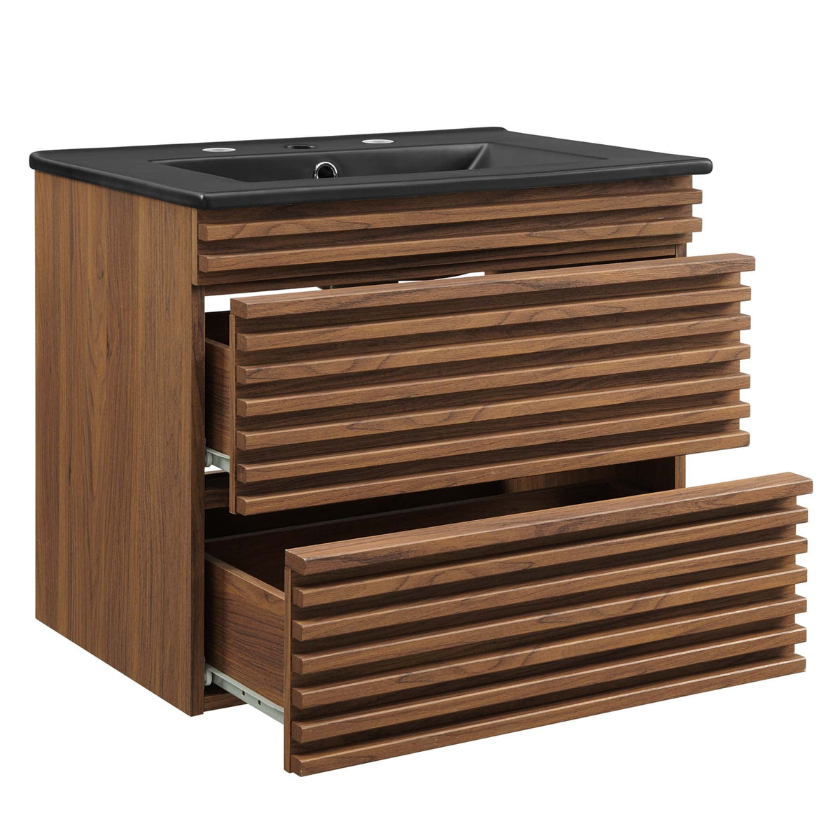Render 24" Wall-Mount Bathroom Vanity by Modway - Charcoal Black / Oak Black / Walnut Black, photo 23 of 28