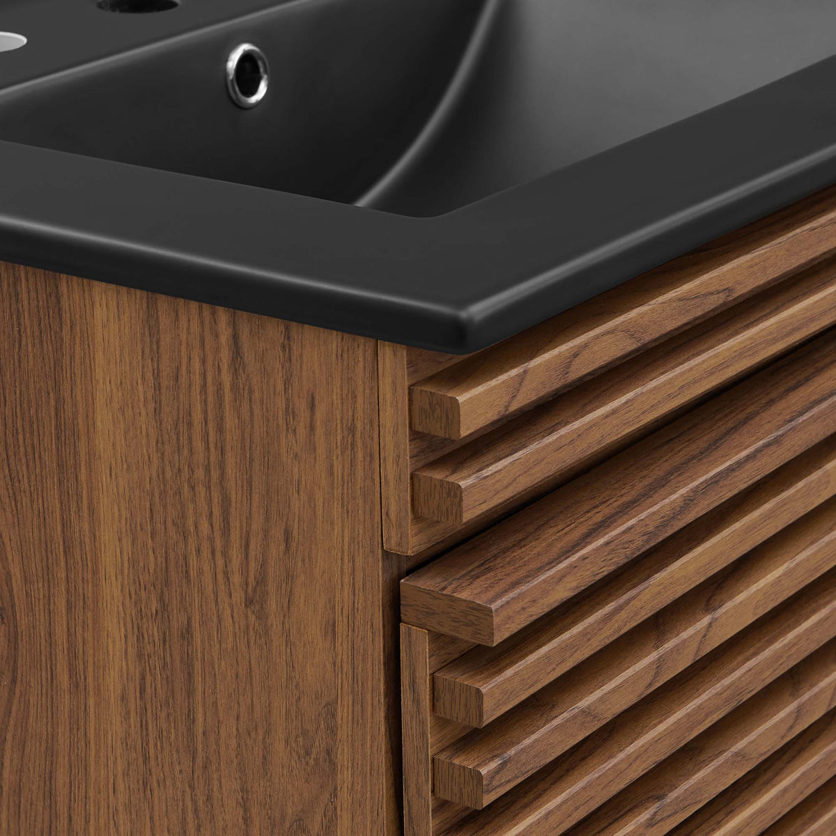 Render 24" Wall-Mount Bathroom Vanity by Modway - Charcoal Black / Oak Black / Walnut Black, photo 24 of 28
