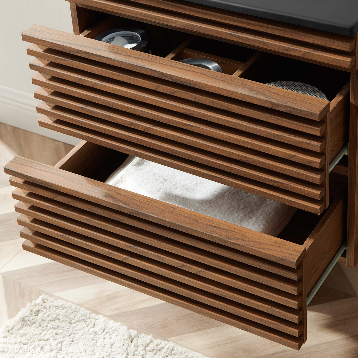 Render 24" Wall-Mount Bathroom Vanity by Modway - Charcoal Black / Oak Black / Walnut Black, photo 27 of 28