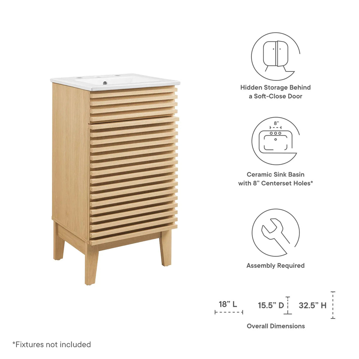 Render 18" Bathroom Vanity Cabinet by Modway by HouseOfZazla