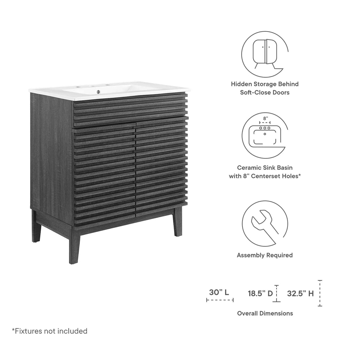 Render 30" Bathroom Vanity Cabinet by Modway by HouseOfZazla