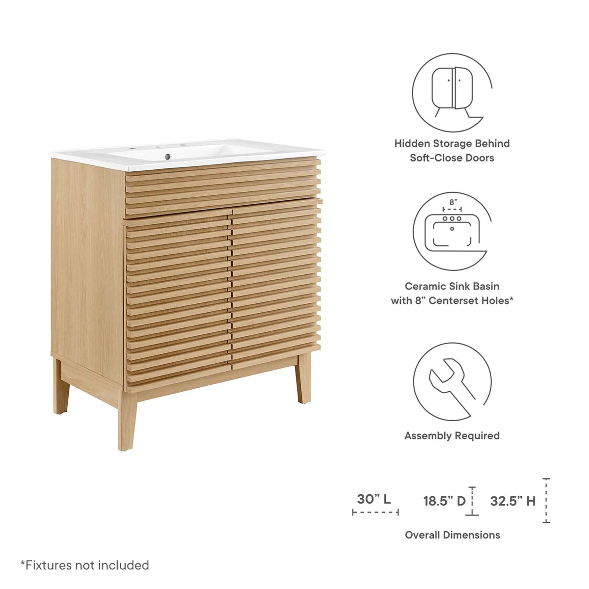 Render 30" Bathroom Vanity Cabinet by Modway by HouseOfZazla