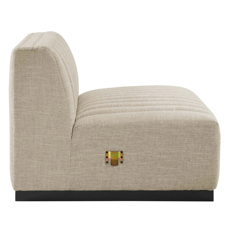 Conjure Channel Tufted Upholstered Fabric Armless Chair by HouseOfZazla