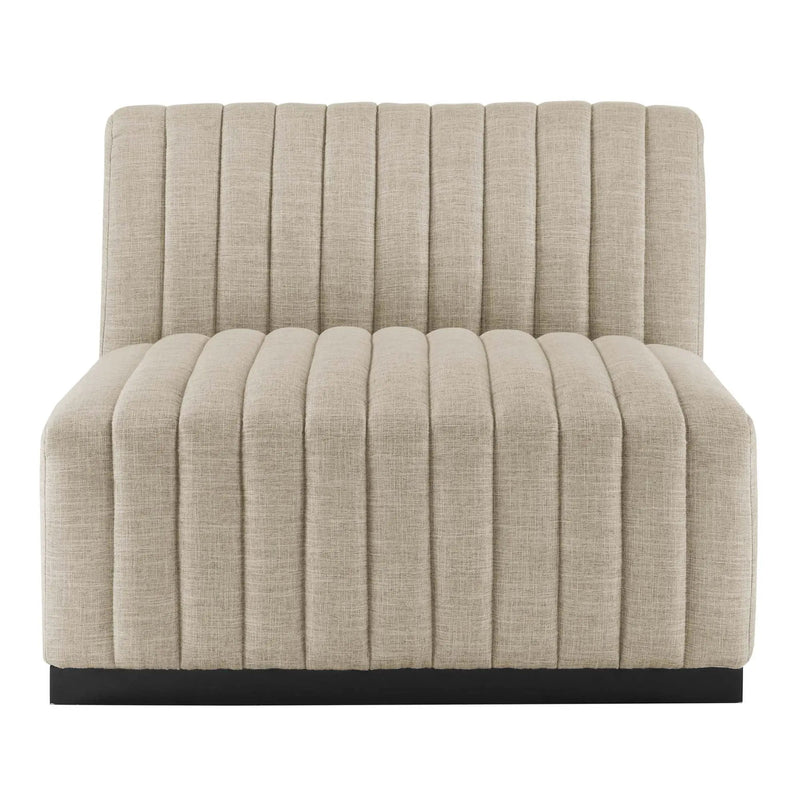 Conjure Channel Tufted Upholstered Fabric Armless Chair by HouseOfZazla