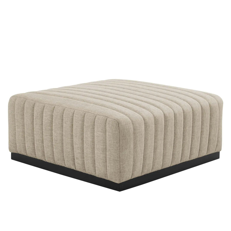 Conjure Channel Tufted Upholstered Fabric Ottoman by HouseOfZazla