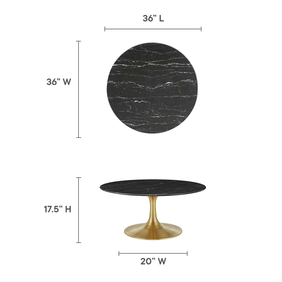 Lippa Round Faux Marble Coffee Table by Modway, photo 10 of 14
