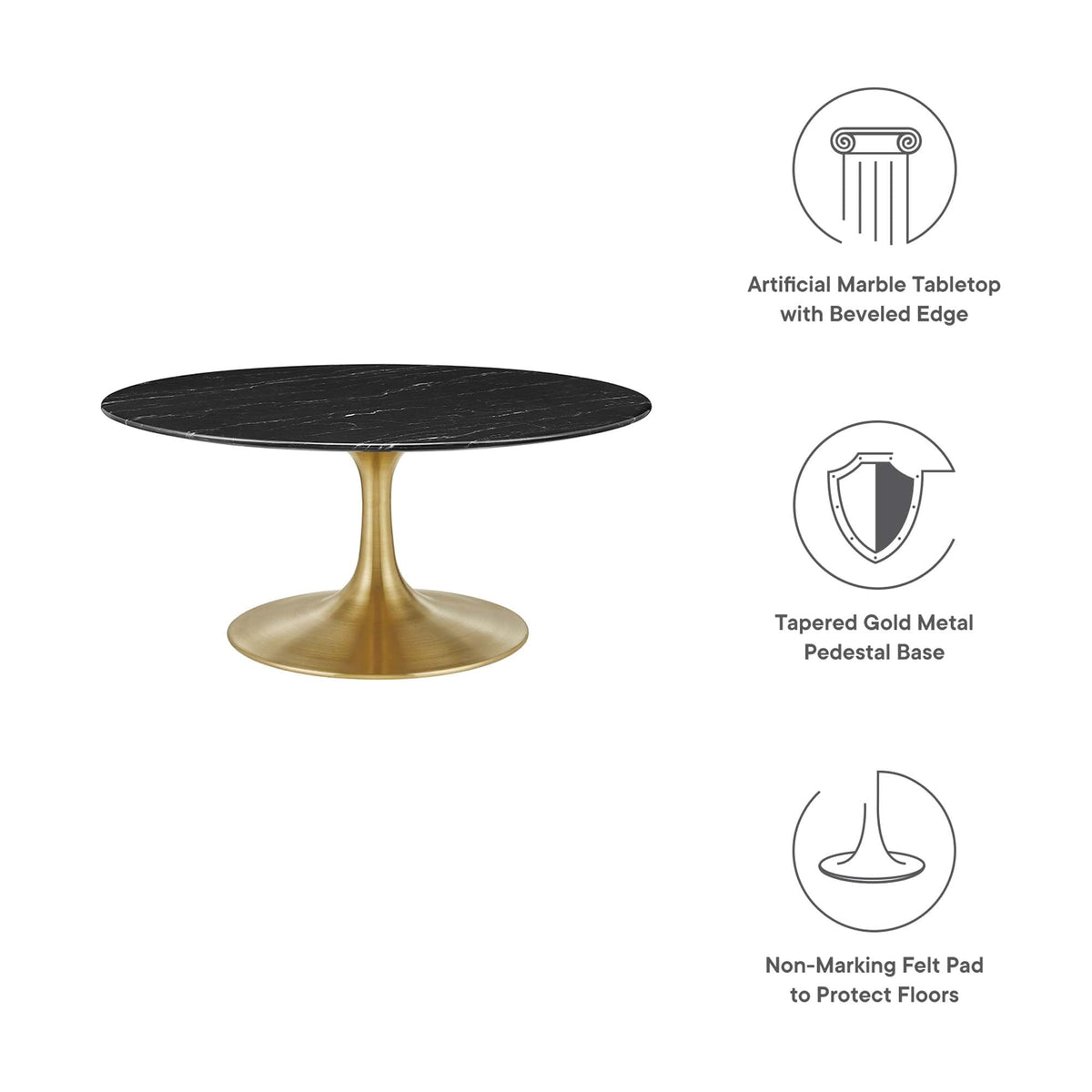 Lippa Round Faux Marble Coffee Table by Modway, photo 9 of 14