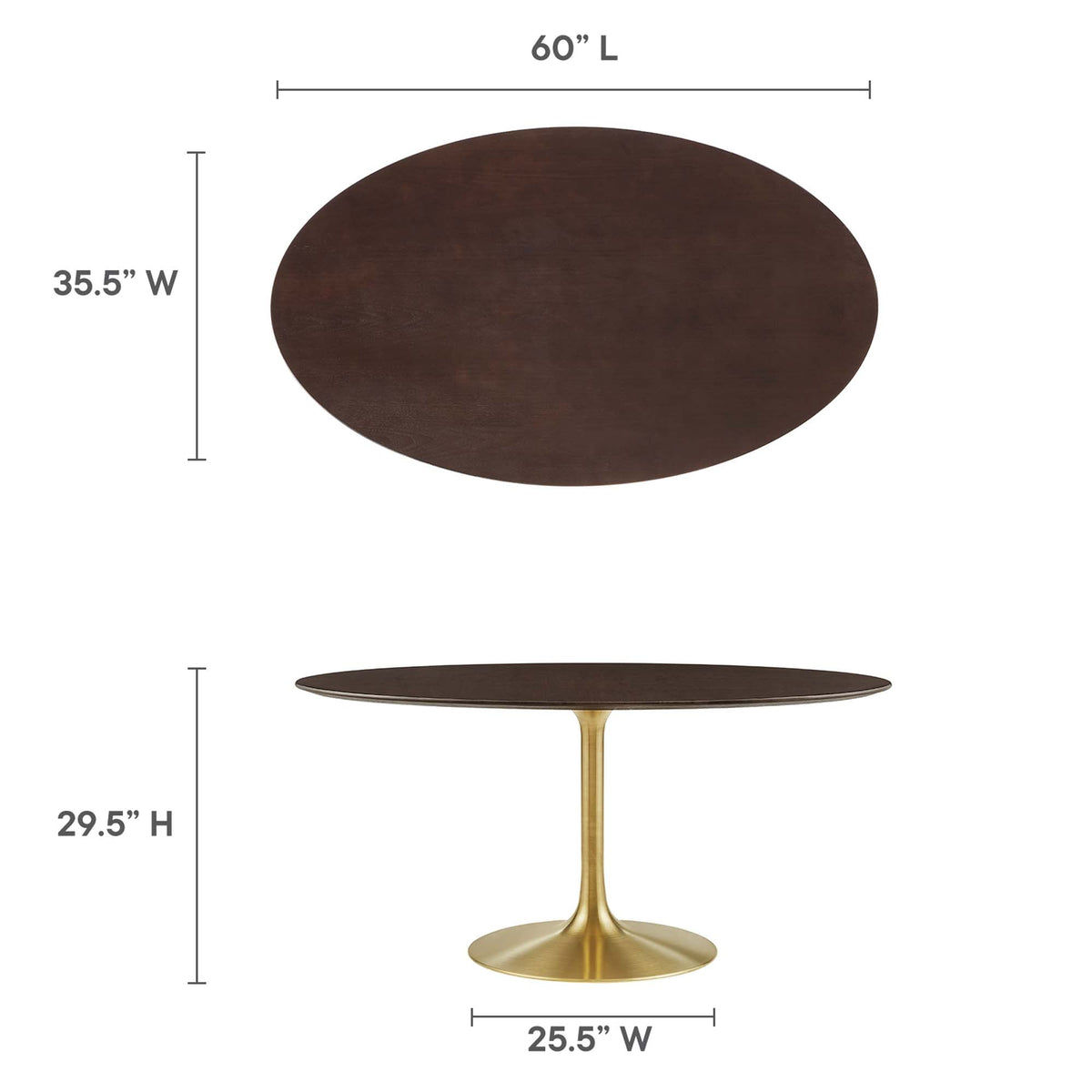 Lippa 60" Oval Wood Dining Table by Modway - EEI-5524, photo 3 of 7