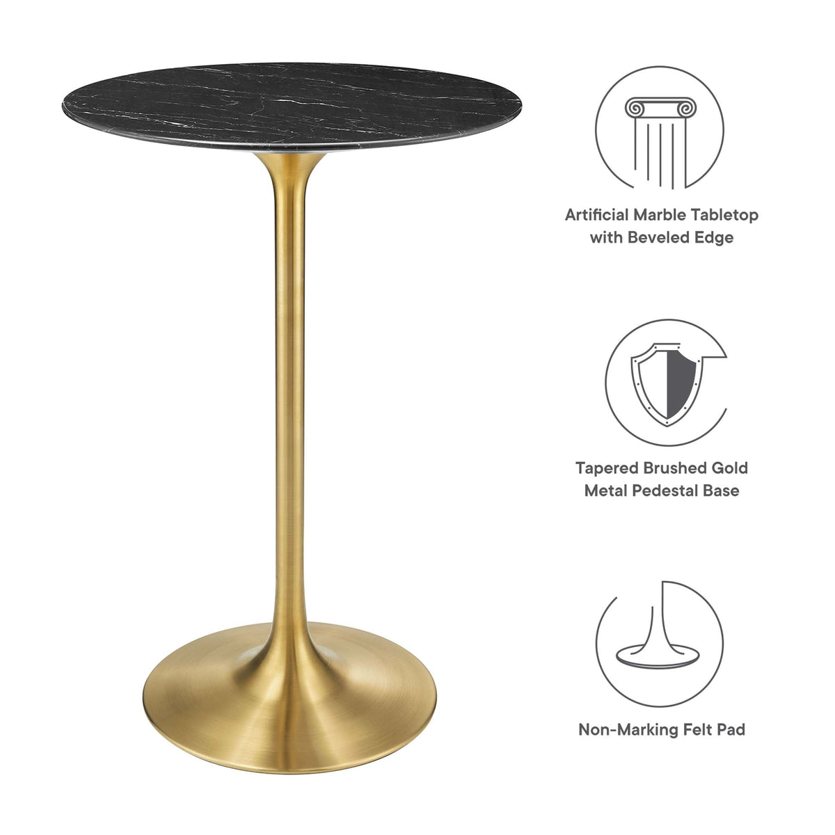 Lippa Round Faux Marble Bar Table by Modway, photo 37 of 40