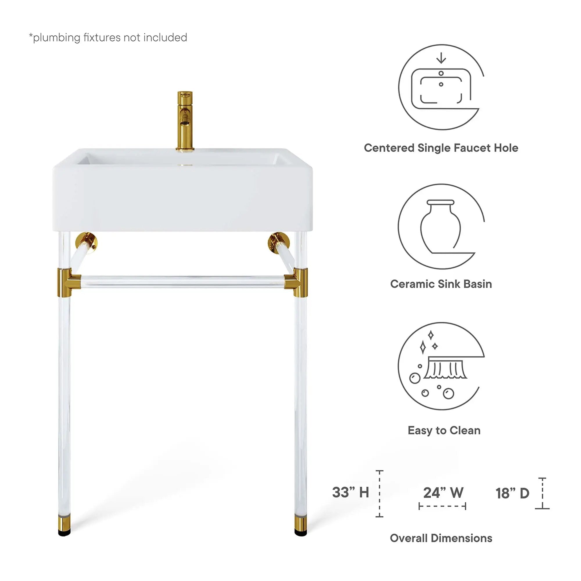 Redeem 24" Acrylic Wall-Mount Bathroom Vanity by Modway by HouseOfZazla