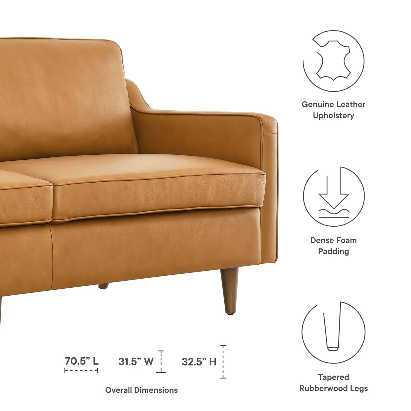 Impart Genuine Leather Sofa by Modway by HouseOfZazla
